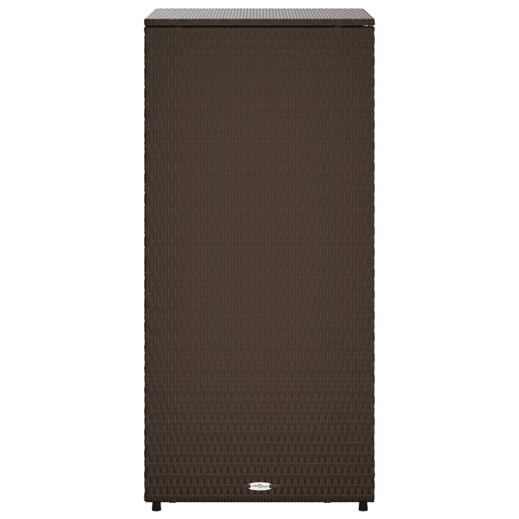 barna polyrattan kerti tárolószekrény 50 x 55 x 115 cm
