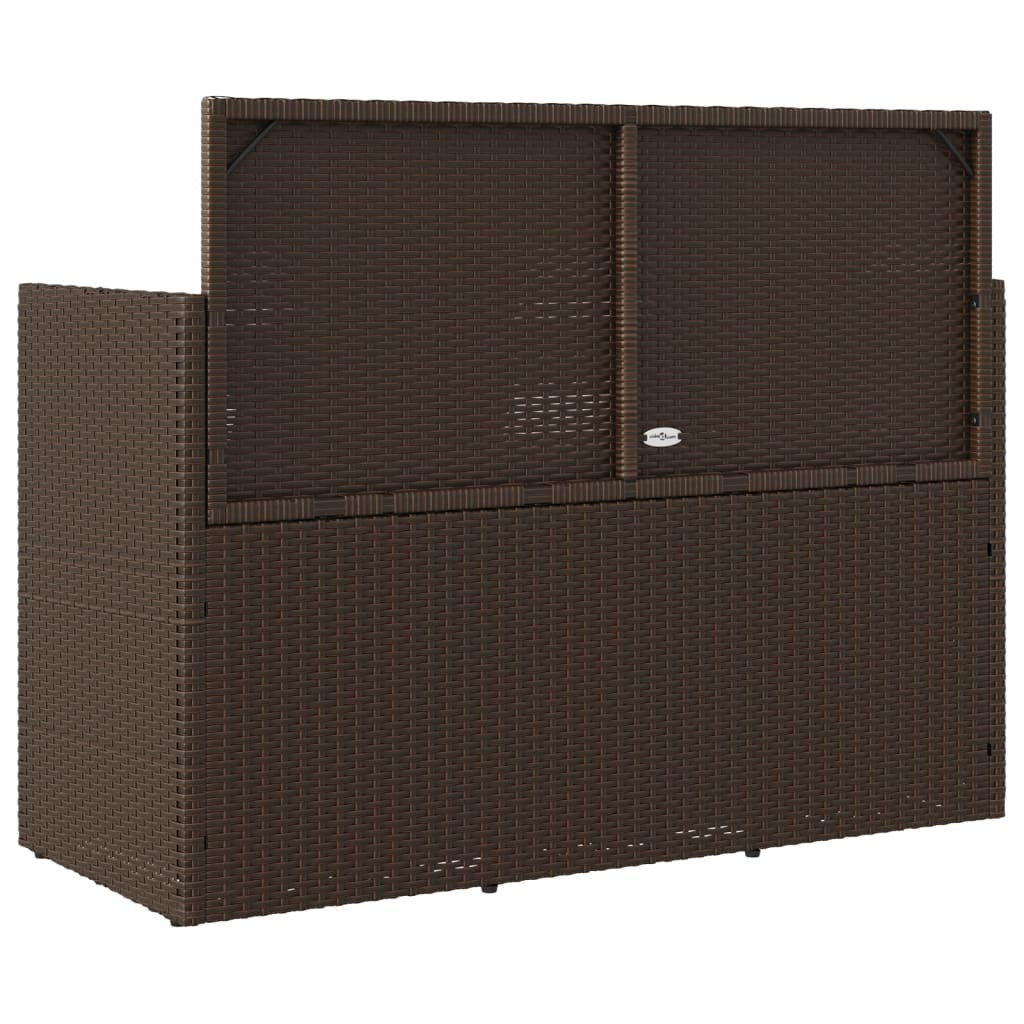 barna polyrattan kerti pad párnákkal