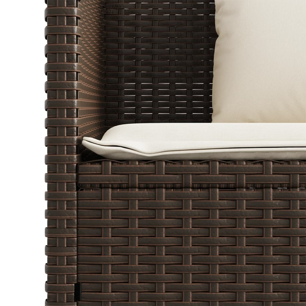 barna polyrattan kerti pad párnákkal