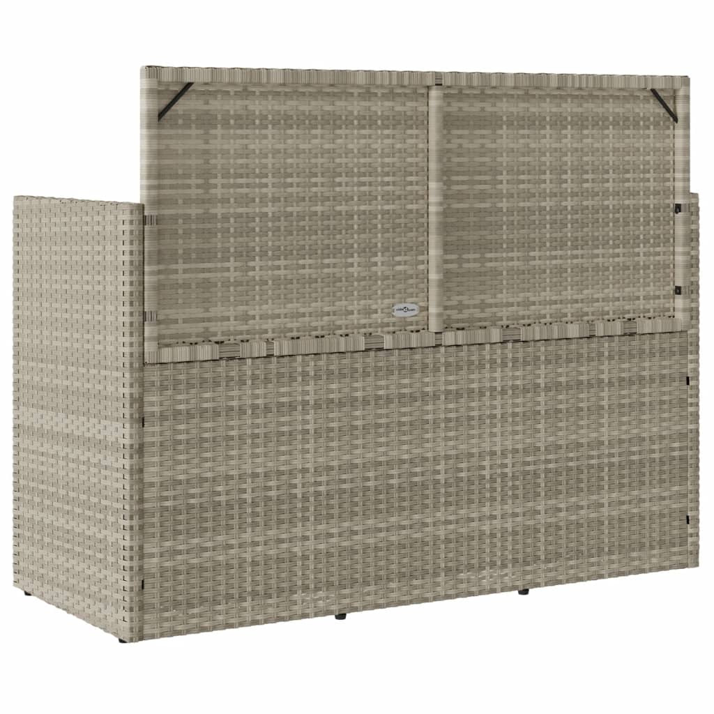 világosszürke polyrattan kerti pad párnákkal