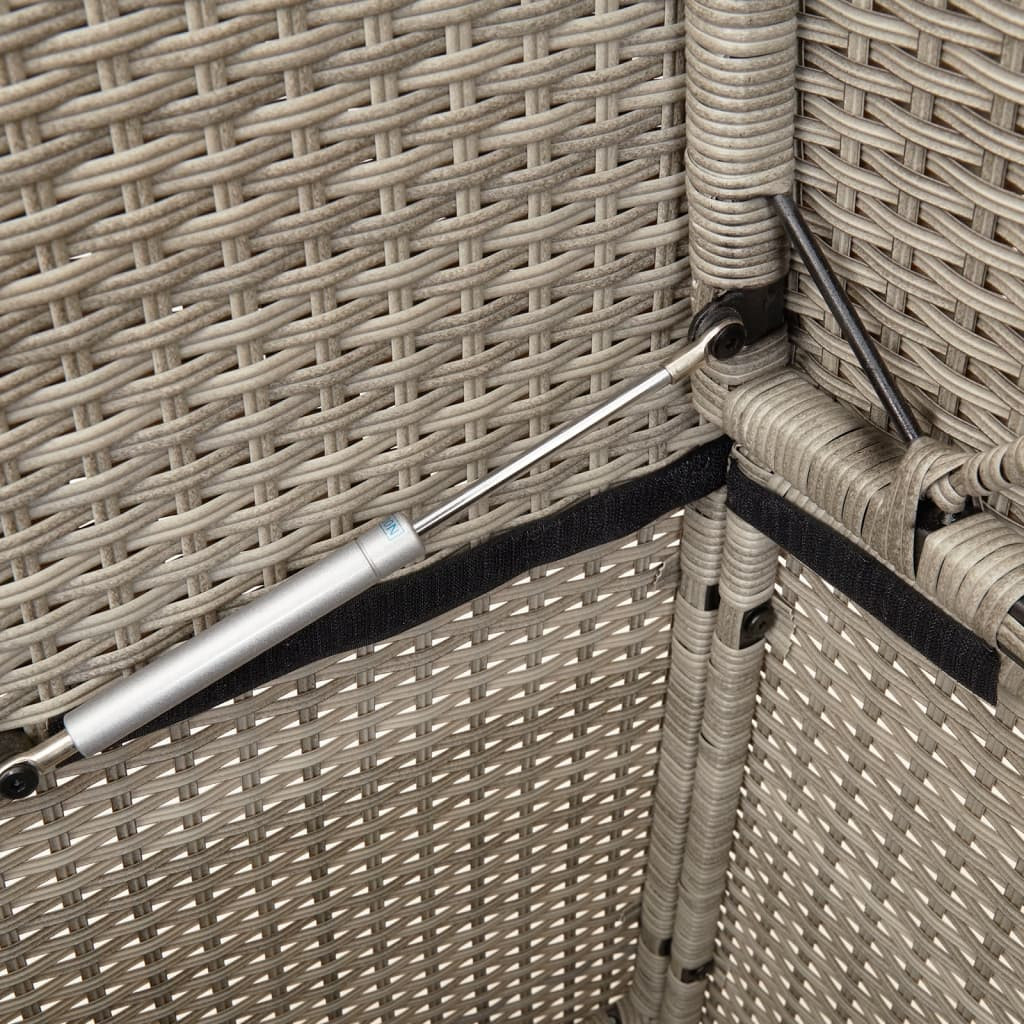 világosszürke polyrattan kerti pad párnákkal
