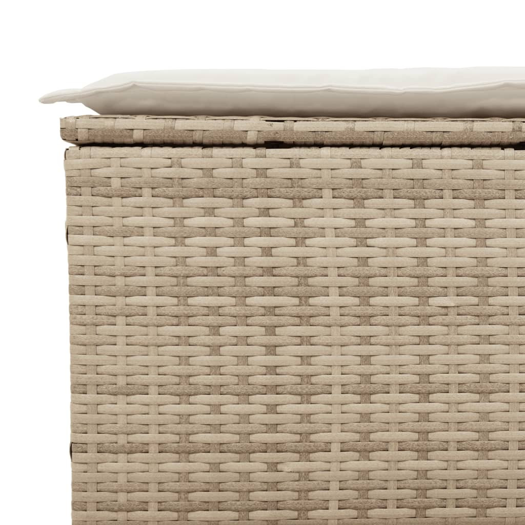 3 személyes bézs polyrattan kerti kanapé párnával 3 személyes bézs polyrattan kerti kanapé párnával