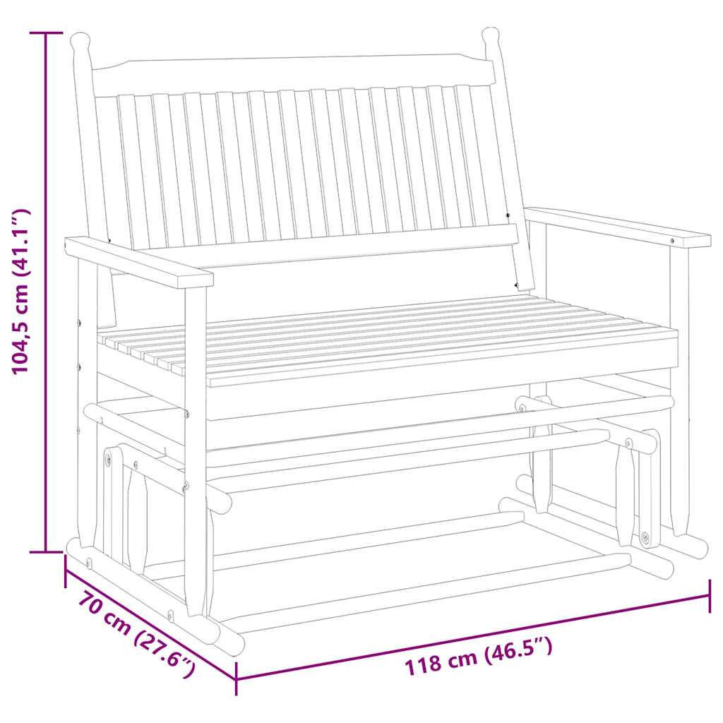 fekete tömör nyárfa hintapad 118 x 70 x 104,5 cm fekete tömör nyárfa hintapad 118 x 70 x 104,5 cm