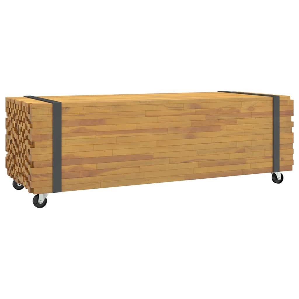 dohányzóasztal 110x45x35 cm tömör fa teakfa