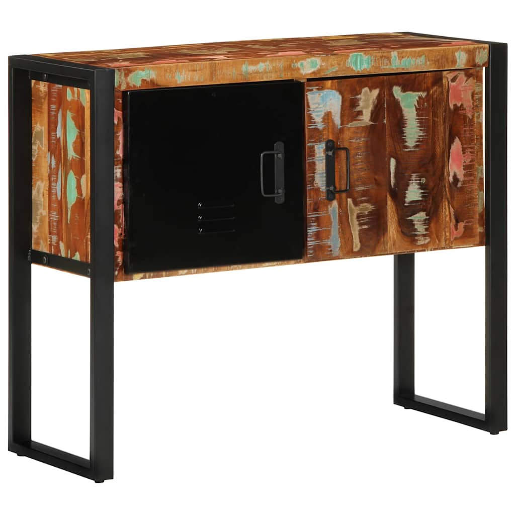 konzolszekrény többszínű 90x35x75 cm tömörfa újrahasznosított