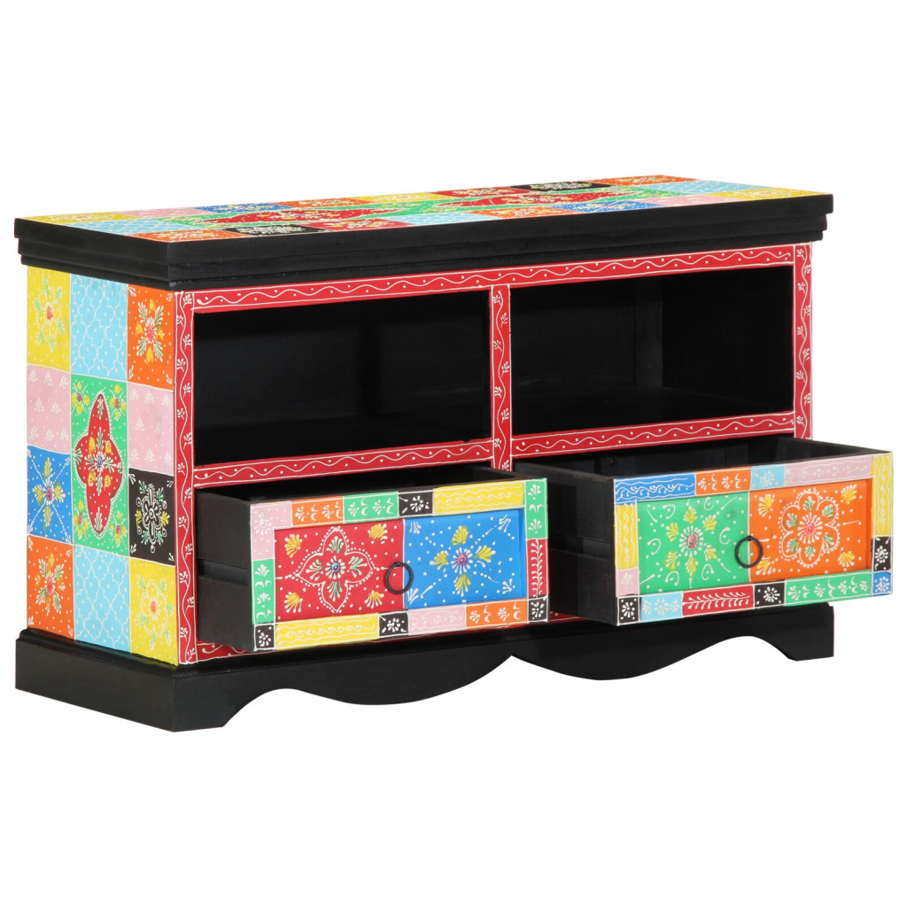 TV Szekrény Színes 80x35x50 cm Tömör Mangófából