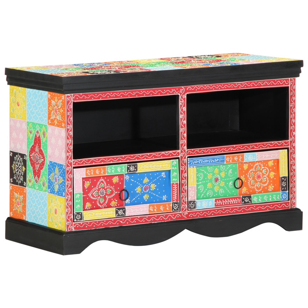 TV Szekrény Színes 80x35x50 cm Tömör Mangófából