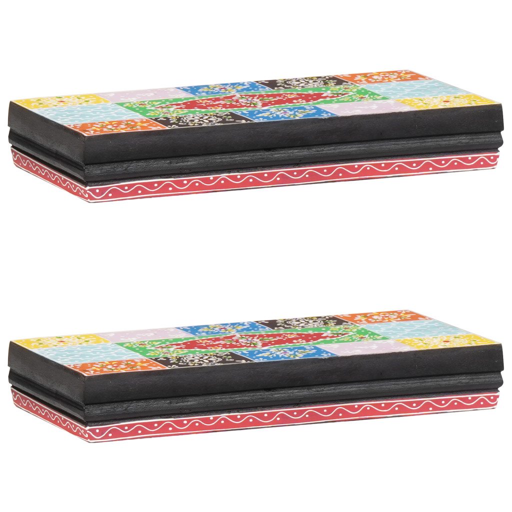 Fali Polcok 2 db 40x20x6 cm Tömbfa Mangó