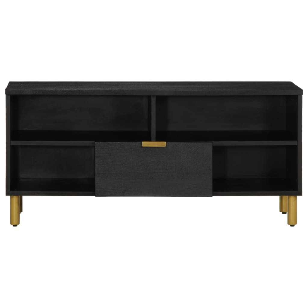 fekete szerelt fa TV-szekrény 100 x 33 x 46 cm