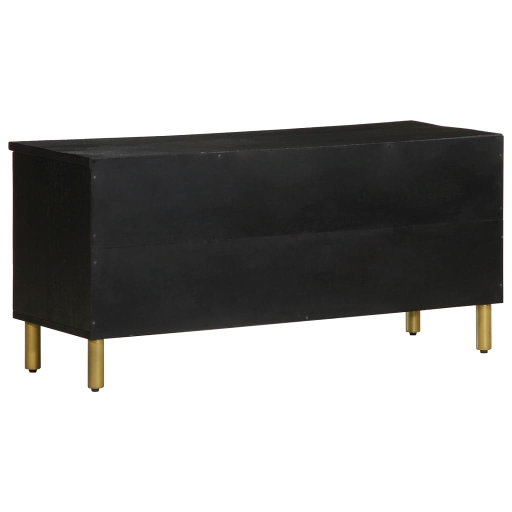 fekete szerelt fa TV-szekrény 100 x 33 x 46 cm