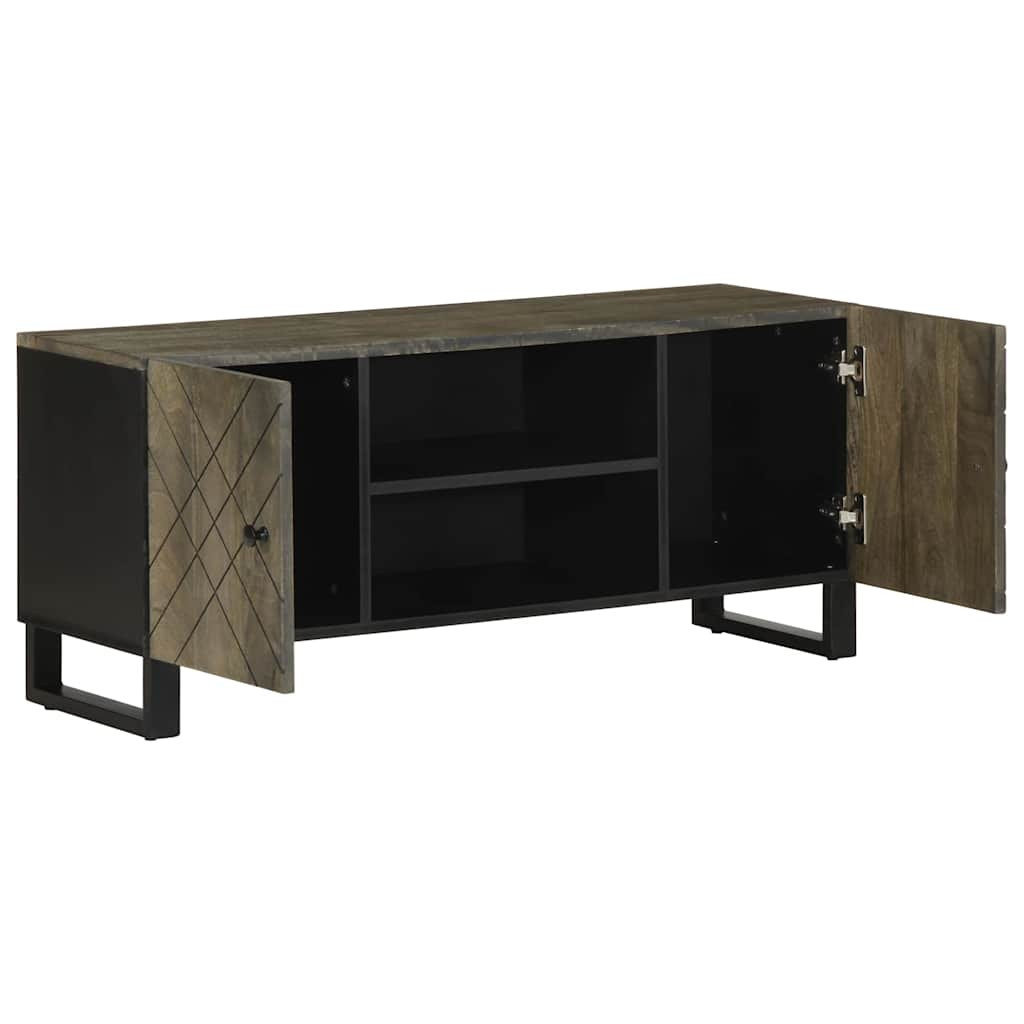 fekete tömör mangófa TV-szekrény 105 x 33 x 46 cm