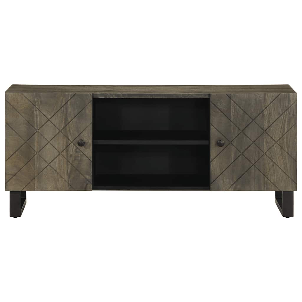 fekete tömör mangófa TV-szekrény 105 x 33 x 46 cm