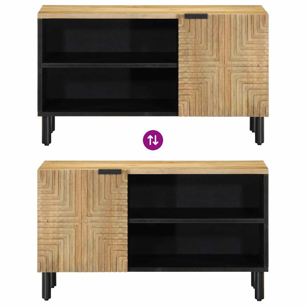 barna tömör mangófa TV-szekrény 80 x 31,5 x 46 cm