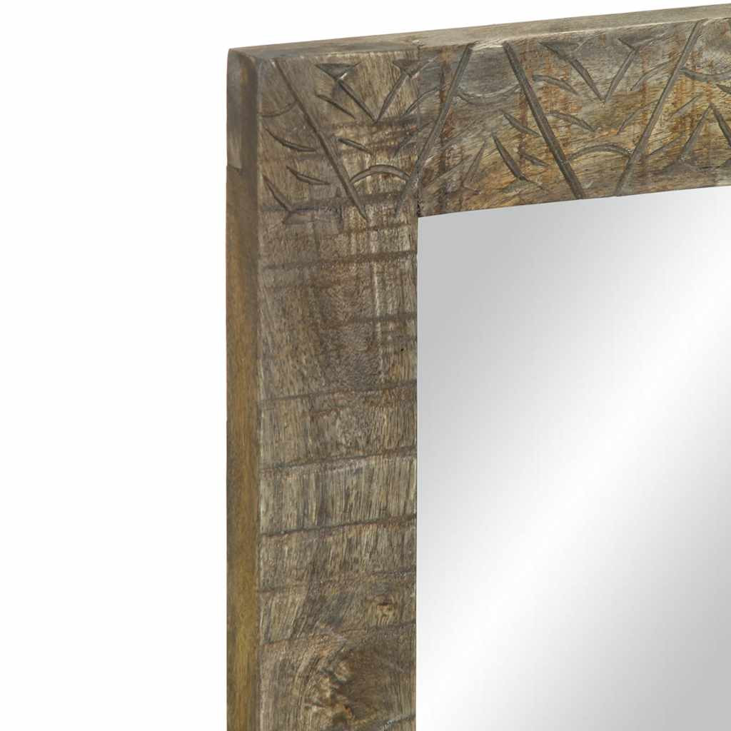 fürdőszoba tükör 50x2,5x70 cm tömörfa mangó szürke