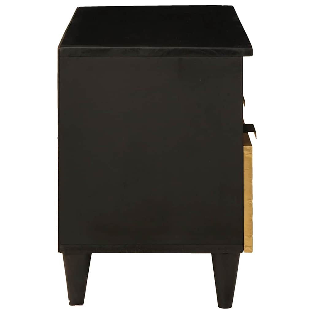 TV szekrény Fekete és Arany 70 x 33 x 46 cm tömör mangófa