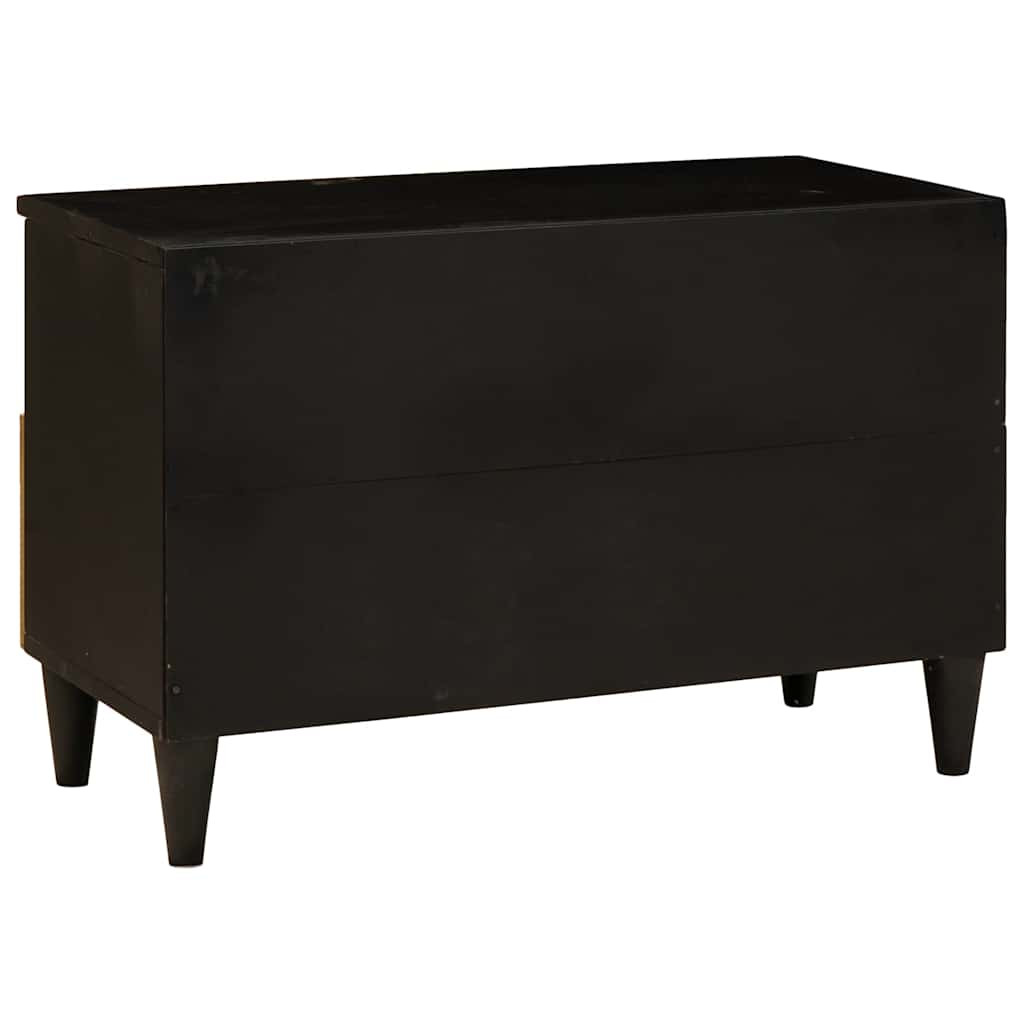 TV szekrény Fekete és Arany 70 x 33 x 46 cm tömör mangófa
