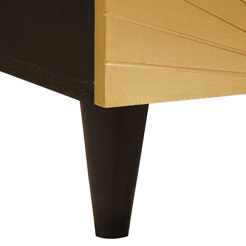 TV szekrény Fekete és Arany 70 x 33 x 46 cm tömör mangófa