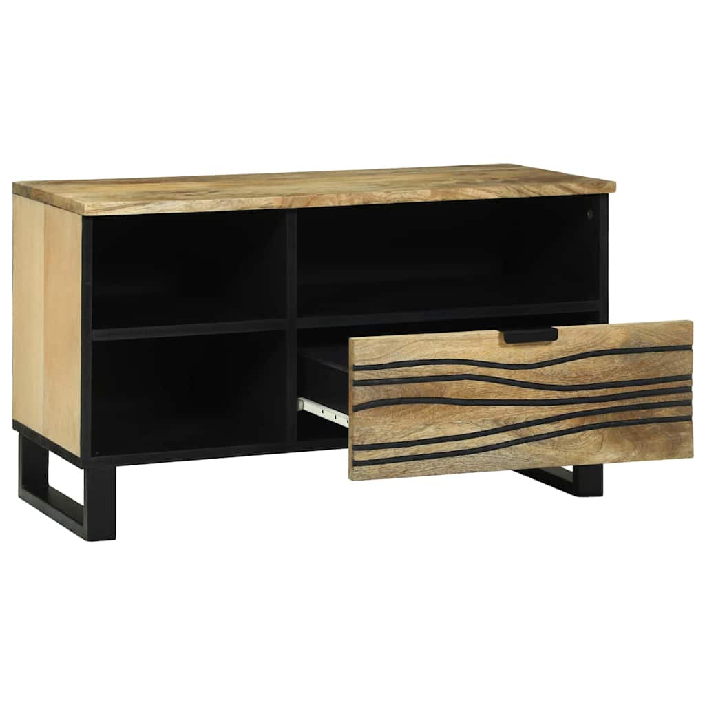 Média tároló szekrény Barna 80 x 33.5 x 46 cm tömör mangófa