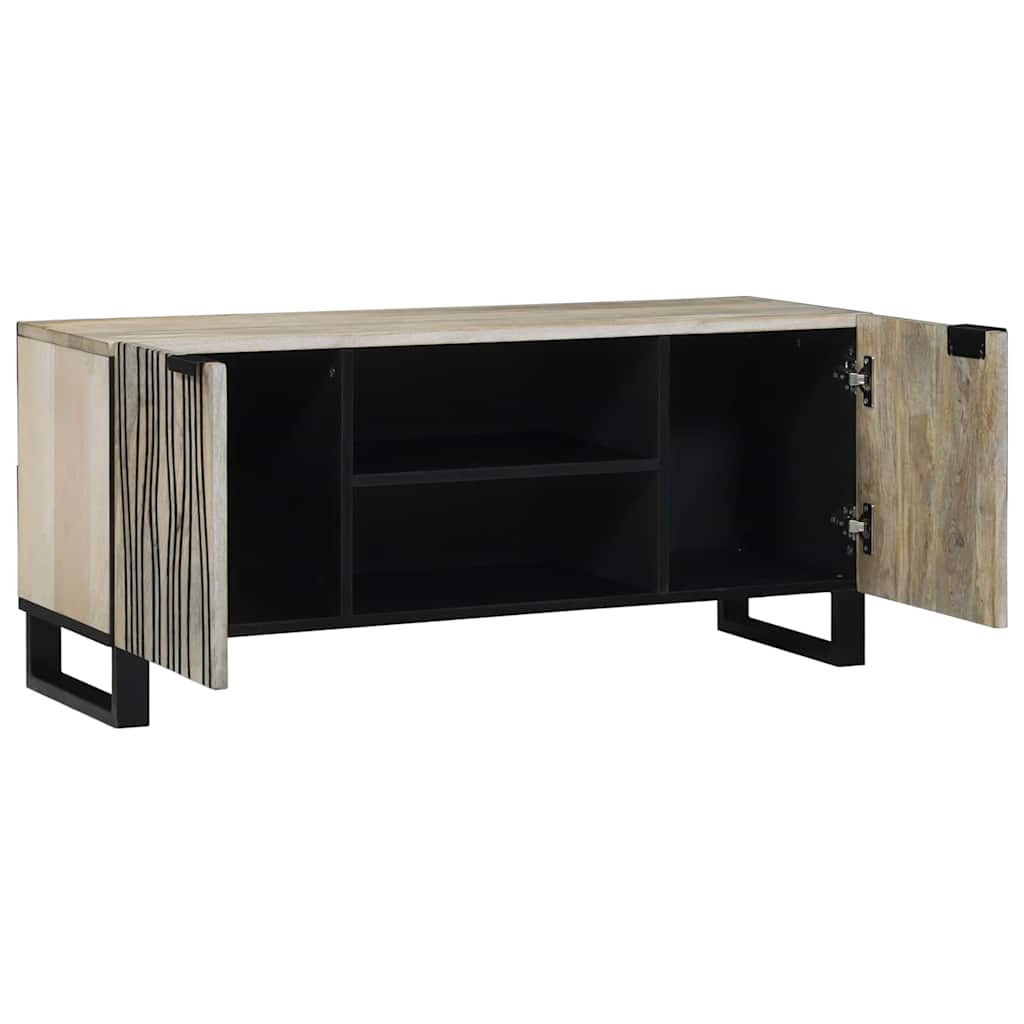 TV szekrény Fehér 160 x 30 x 30.5 cm tömör mangófa