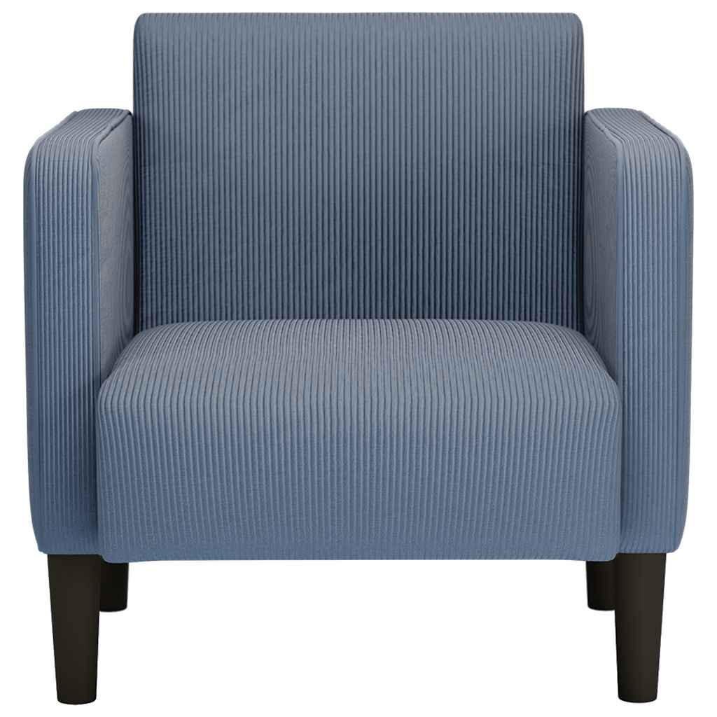 kék kordbársony szövet kanapészék karfás szék 54 cm