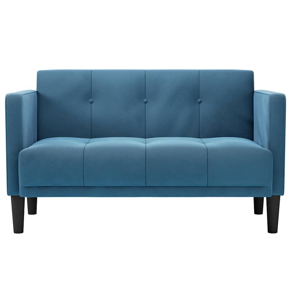 kék bársony loveseat kanapé 111 cm