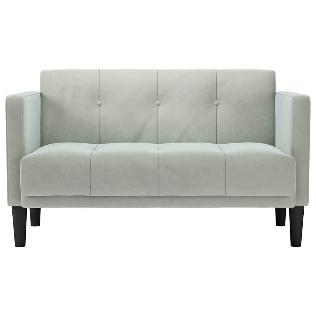 világosszürke bársony loveseat kanapé 111 cm