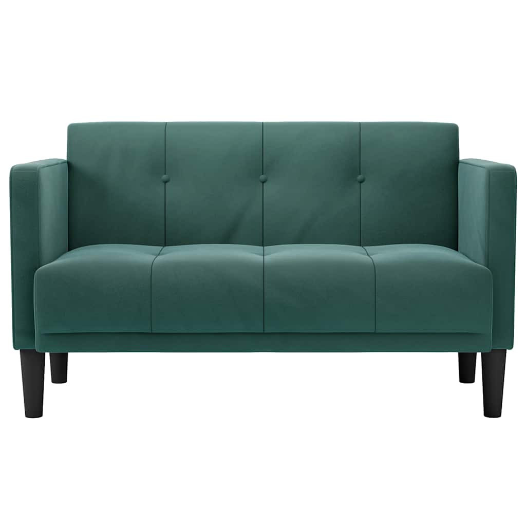 sötétzöld bársony loveseat kanapé 111 cm