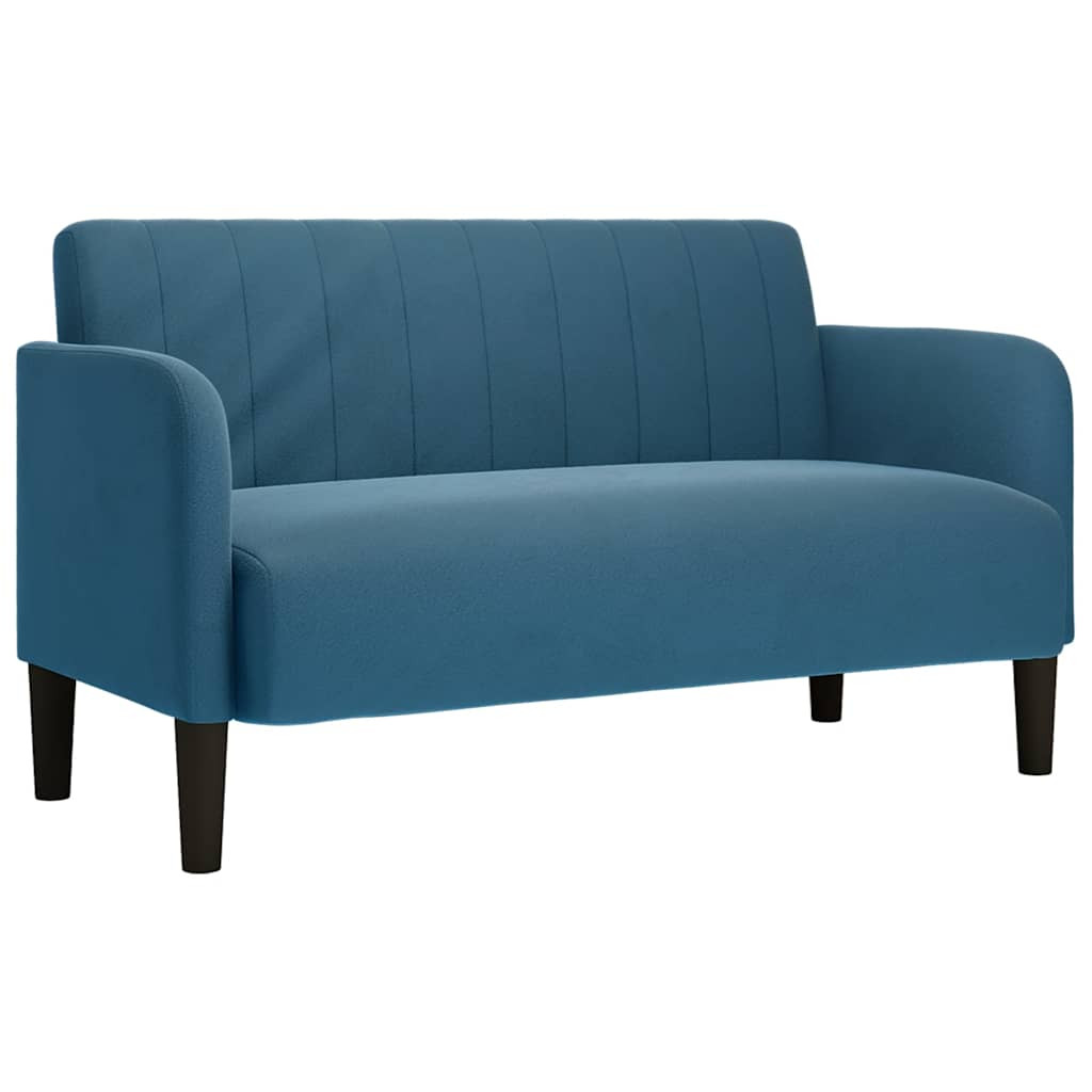 vidaXL kék bársony loveseat kanapé 109 cm