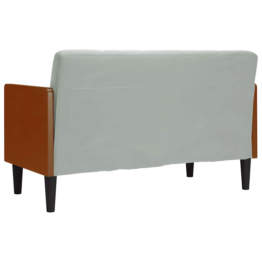 világosszürke bársony loveseat kanapé párnákkal 110 cm