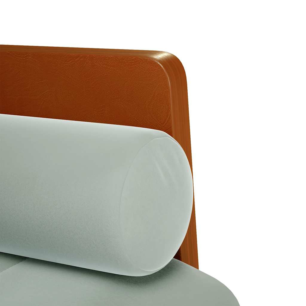 világosszürke bársony loveseat kanapé párnákkal 110 cm