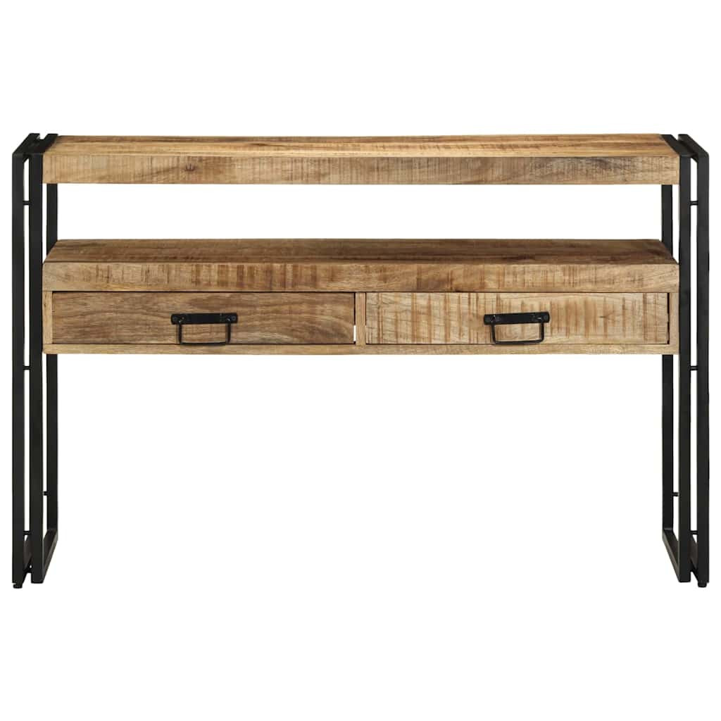 Konzolasztal fiókkal Barna 120 x 33 x 75 cm tömör mangófa