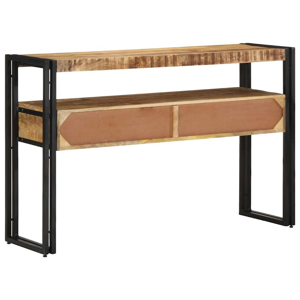 Konzolasztal fiókkal Barna 120 x 33 x 75 cm tömör mangófa