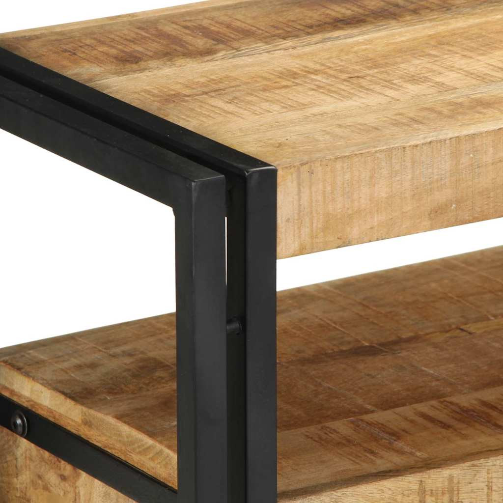 Konzolasztal fiókkal Barna 120 x 33 x 75 cm tömör mangófa