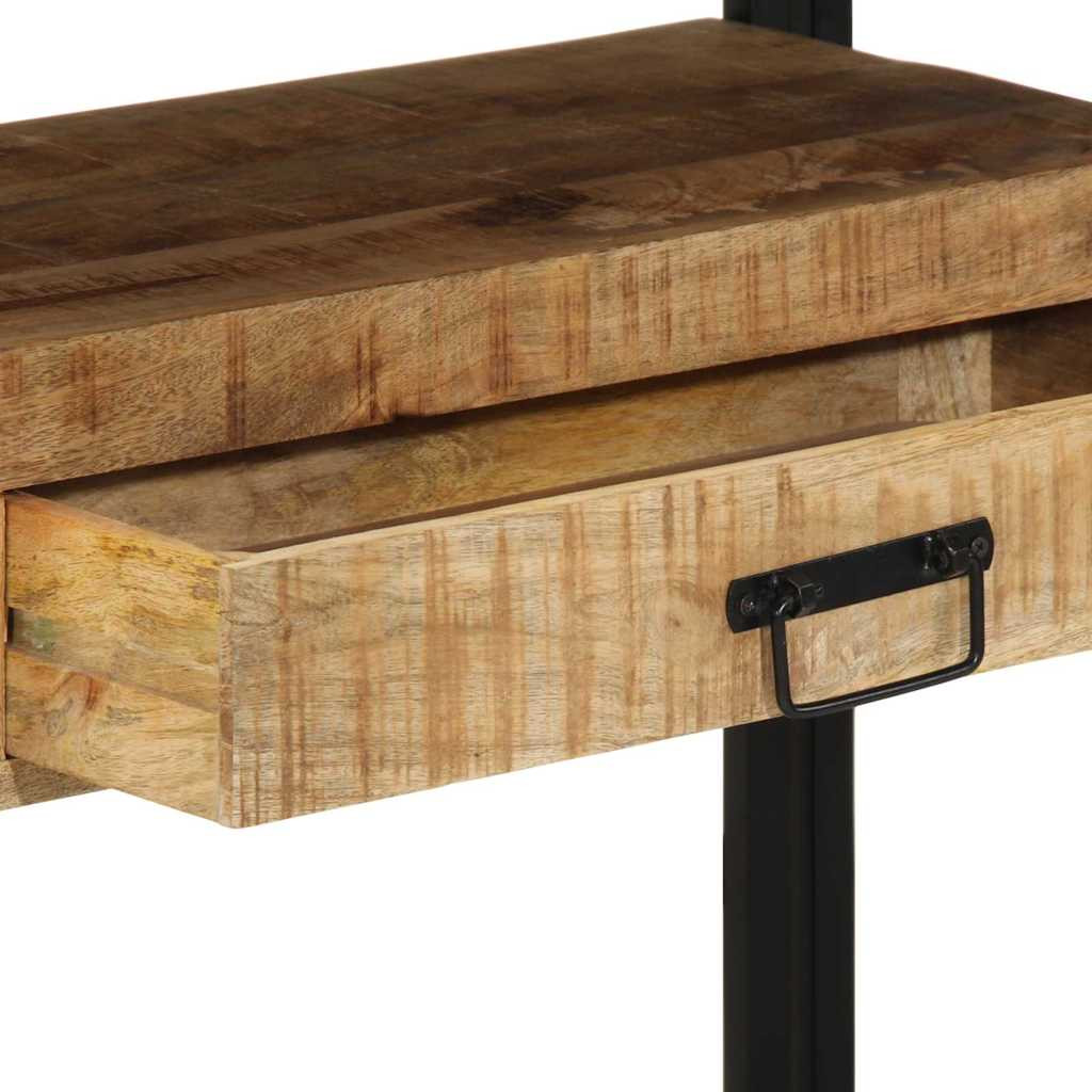 Konzolasztal fiókkal Barna 120 x 33 x 75 cm tömör mangófa