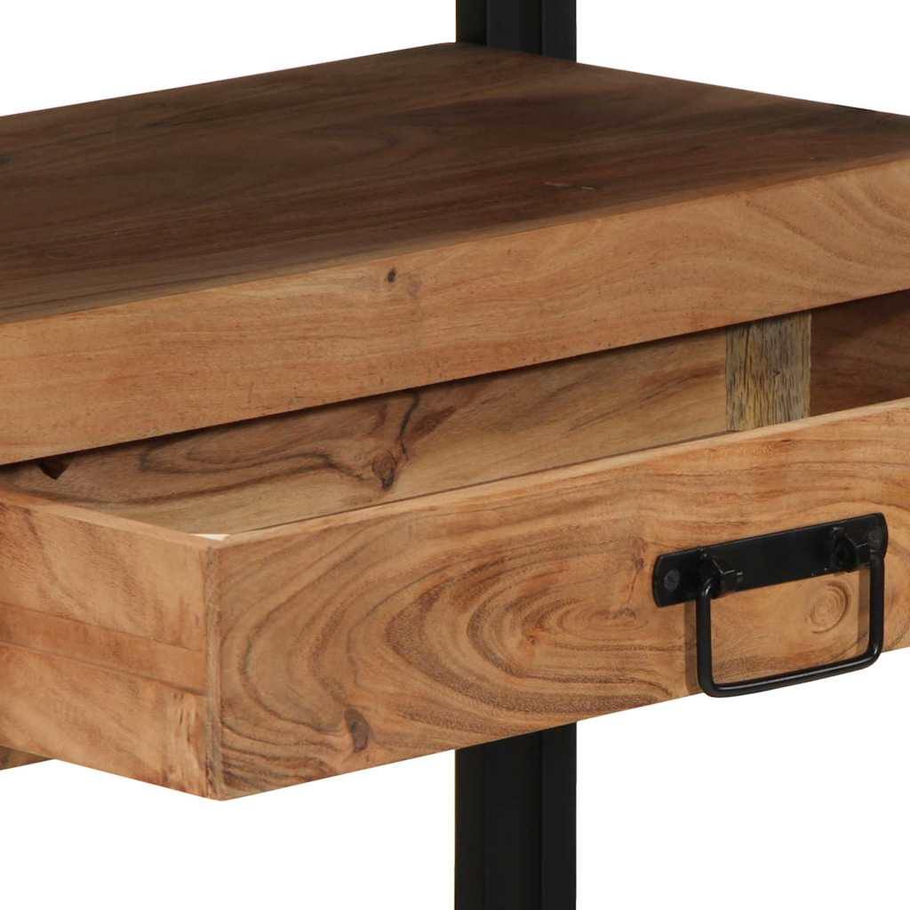 vidaXL Konzolasztal fiókkal Barna 120 x 33 x 75 cm Tömör Akácfa