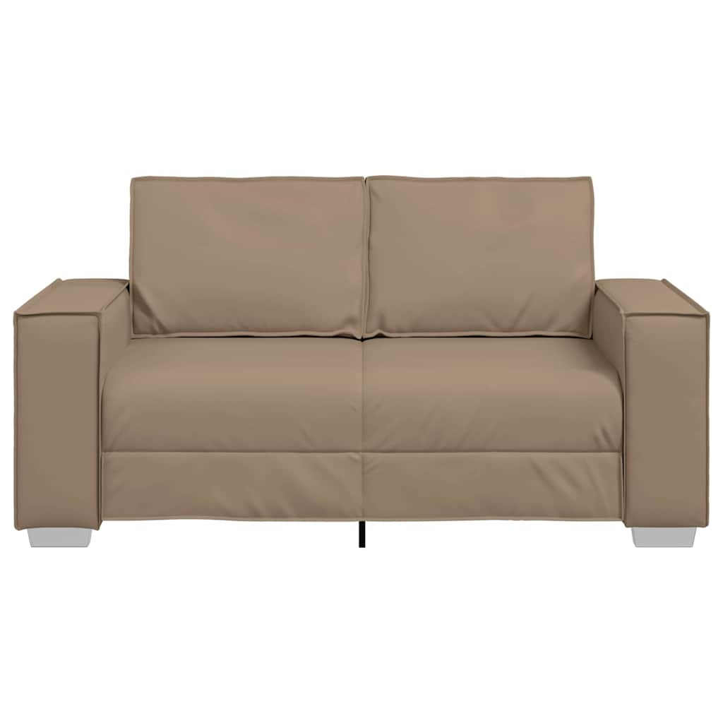 120 cm-es Loveseat Kanapé párnával Cappuccino Műbőr