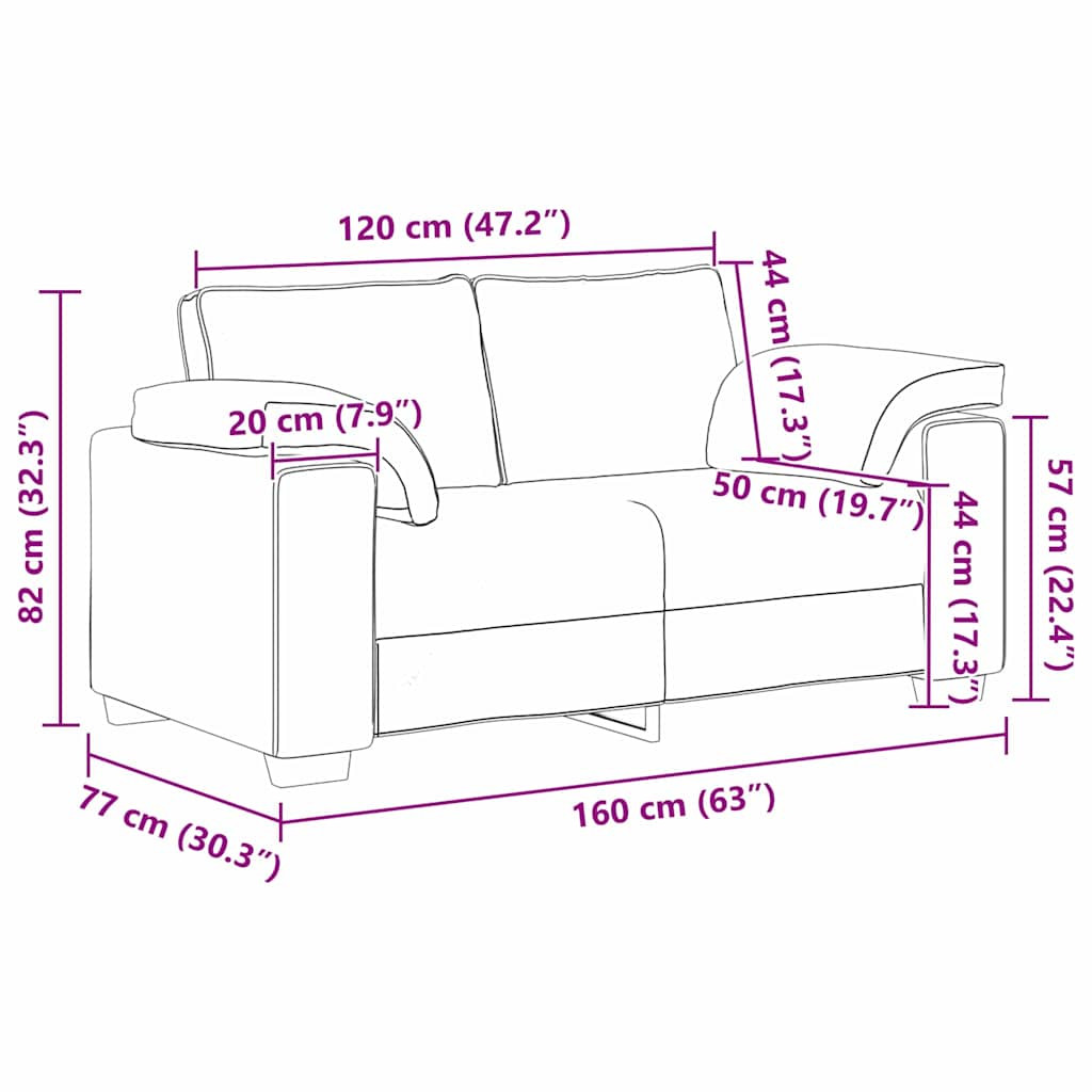 vidaXL Kanapé Fekete 160 x 80 x 82 cm szövet