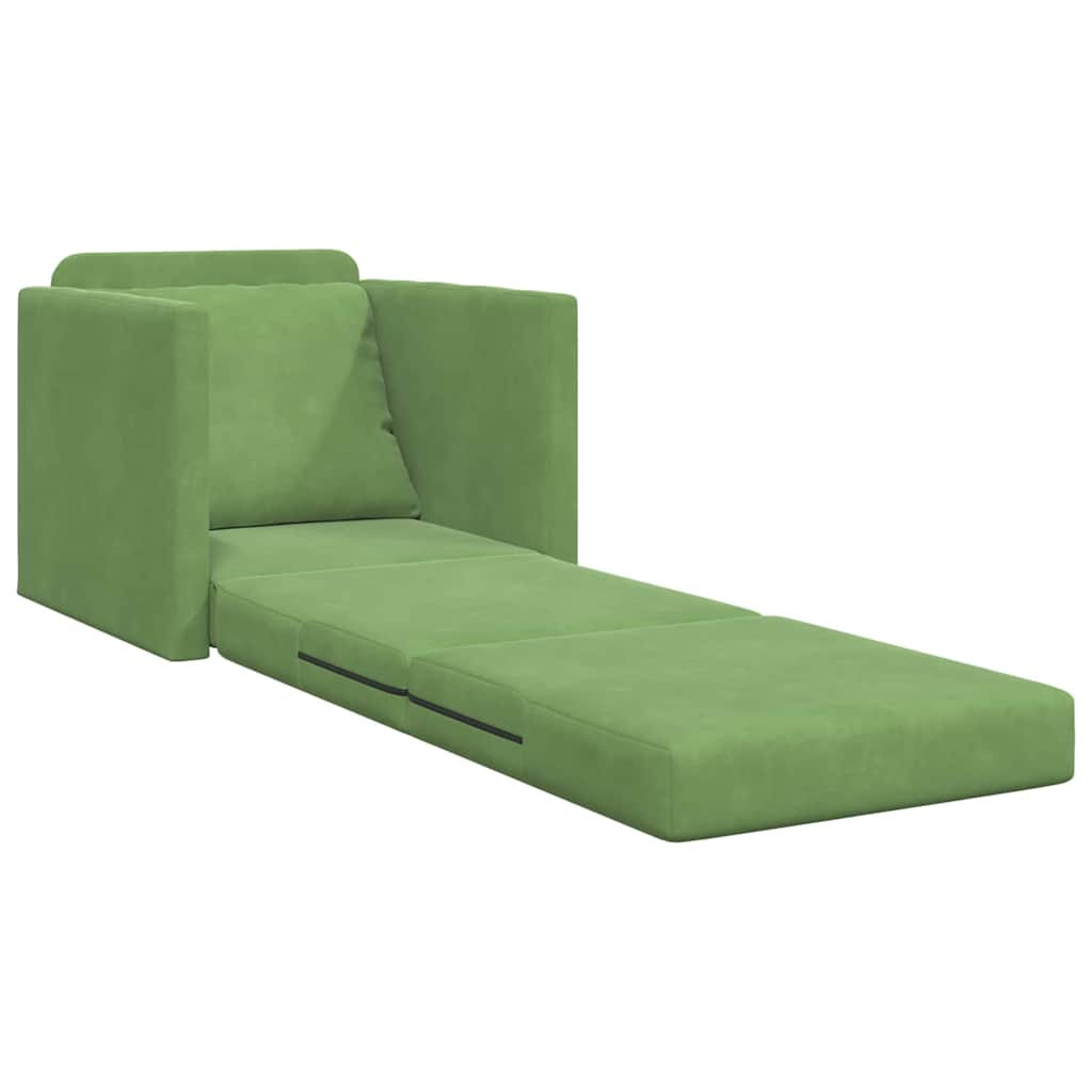 Kanapéágy 60cm Világos zöld Bársony