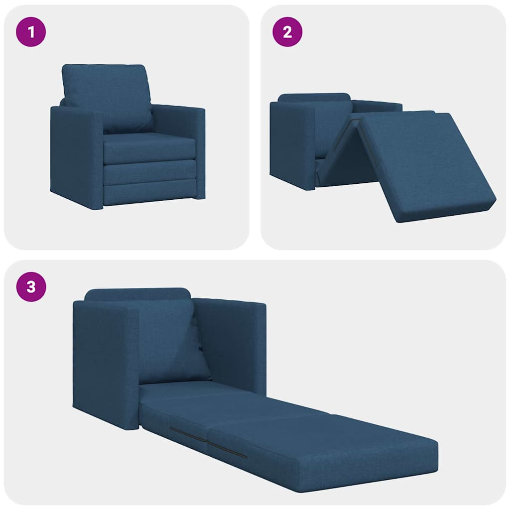 vidaXL Kanapéágy 60cm Kék szövet vidaXL Kanapéágy 60cm Kék szövet