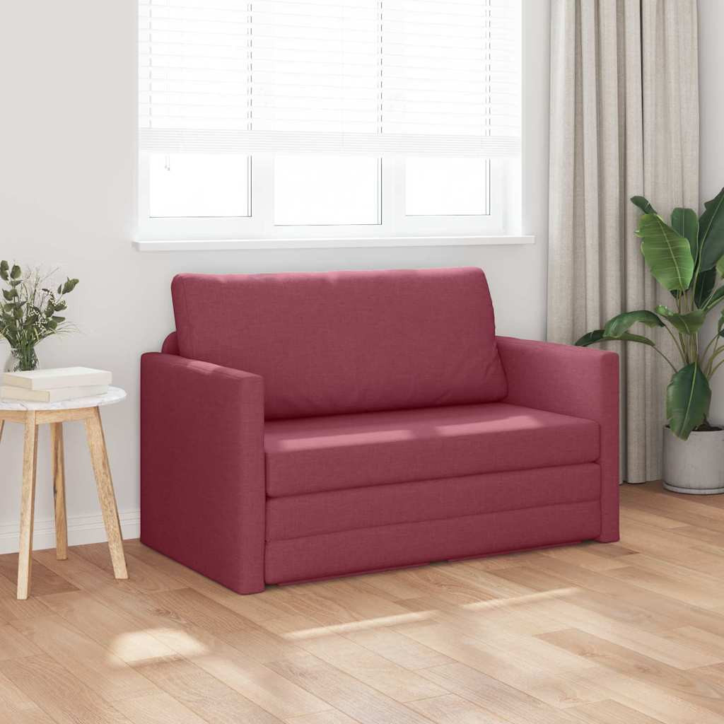 vidaXL Kanapéágy 110cm Bordó szövet