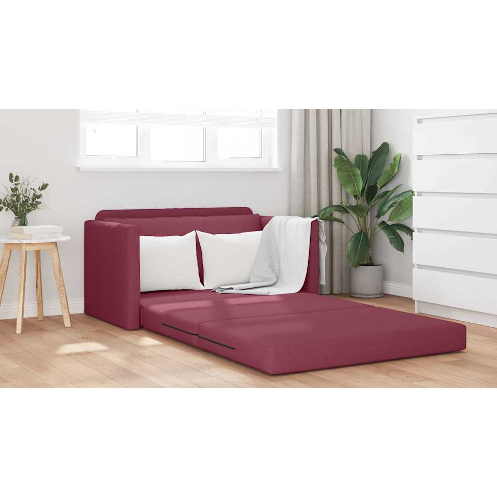vidaXL Kanapéágy 110cm Bordó szövet