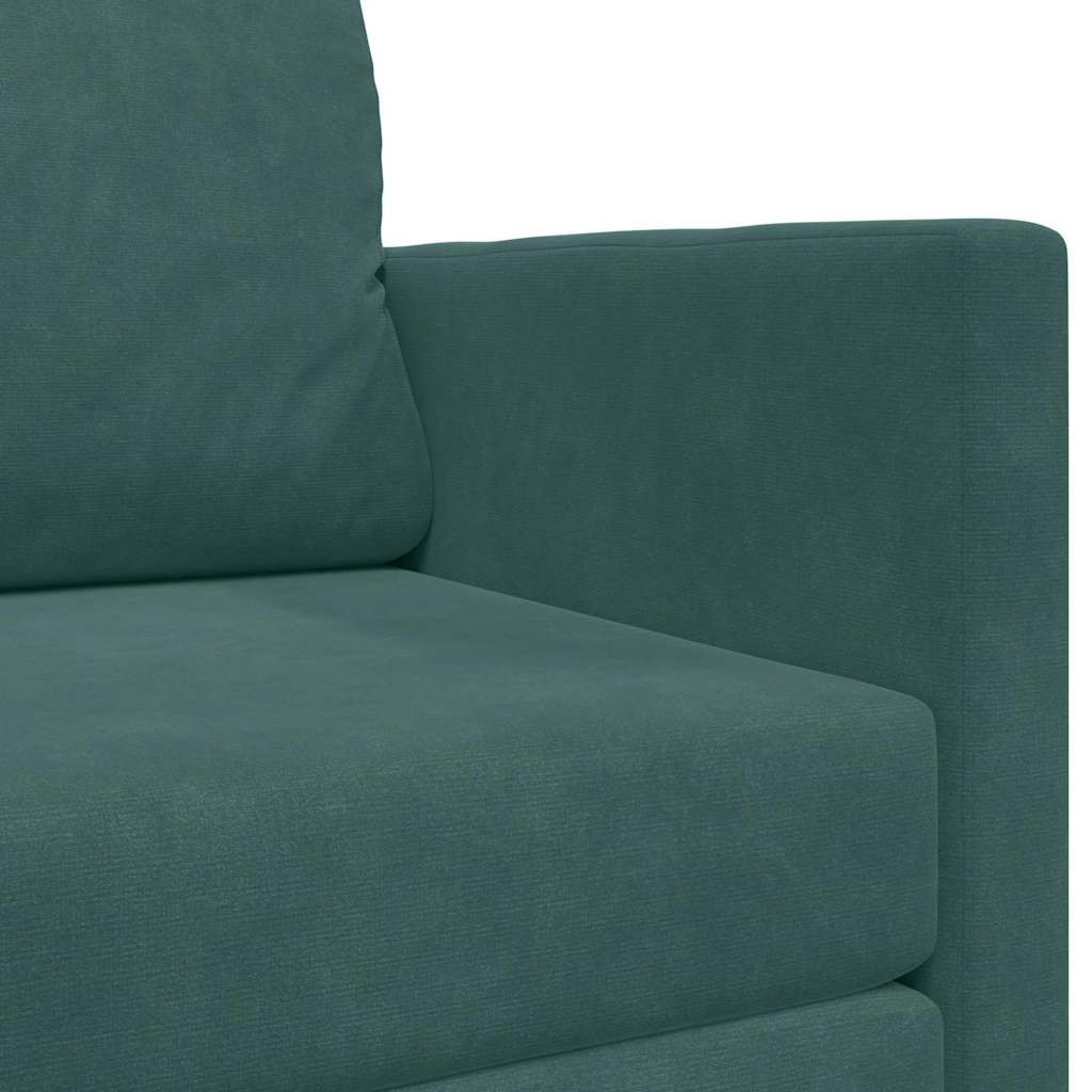 vidaXL Kanapéágy 110cm Sötétzöld Bársony