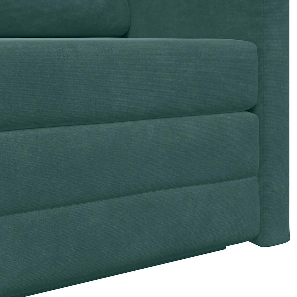 vidaXL Kanapéágy 110cm Sötétzöld Bársony
