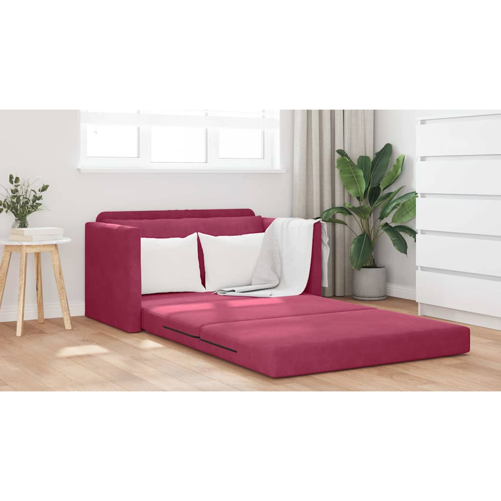 Kanapéágy 110cm Bordó Bársony