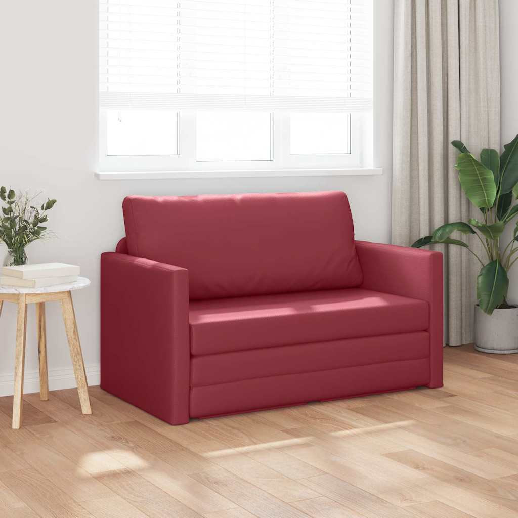 vidaXL Kanapéágy 110cm Bordó Mübőr