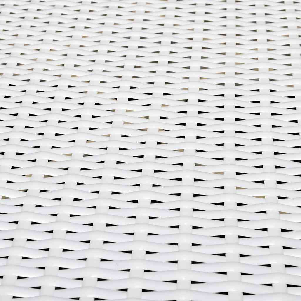 8-részes fehér polyrattan kerti bútorszett párnákkal