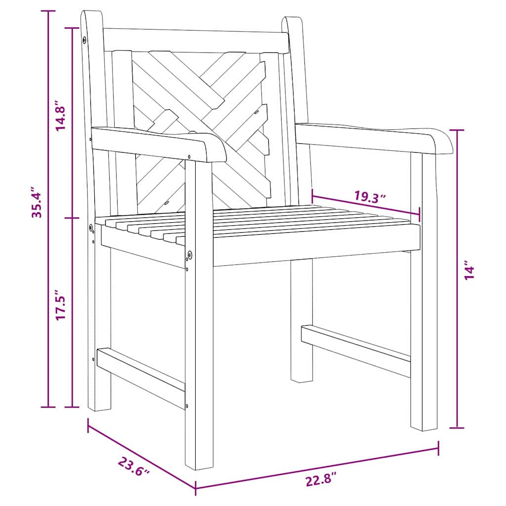 Kerti székek 2 pcs Barna 58 x 60 x 90 cm Tömör tíkfa