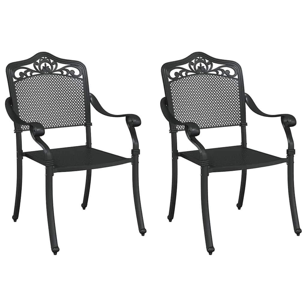 Kerti Szék 2 pcs Fekete 55 x 55 x 92,5cm Alumínium