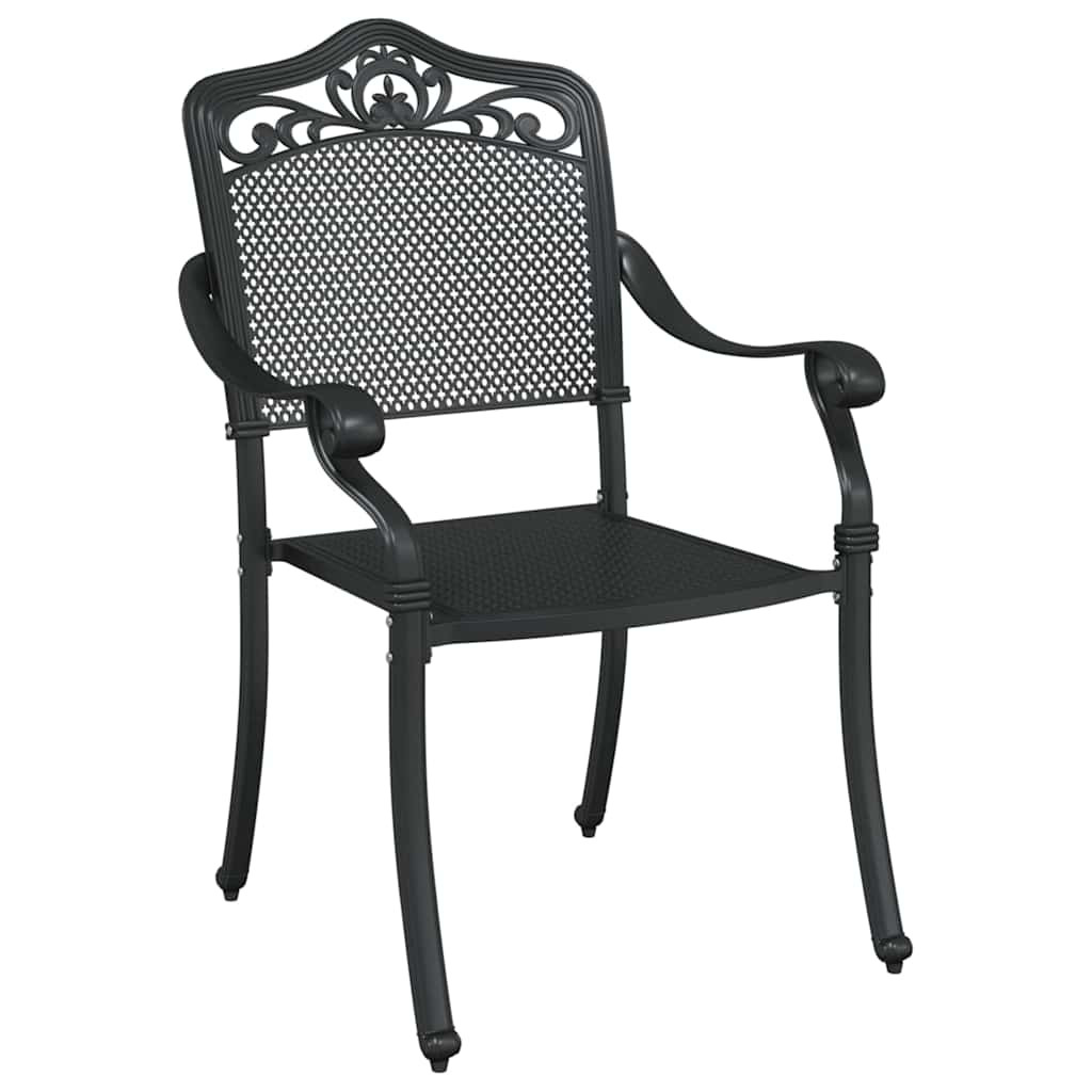 Kerti Szék 2 pcs Fekete 55 x 55 x 92,5cm Alumínium