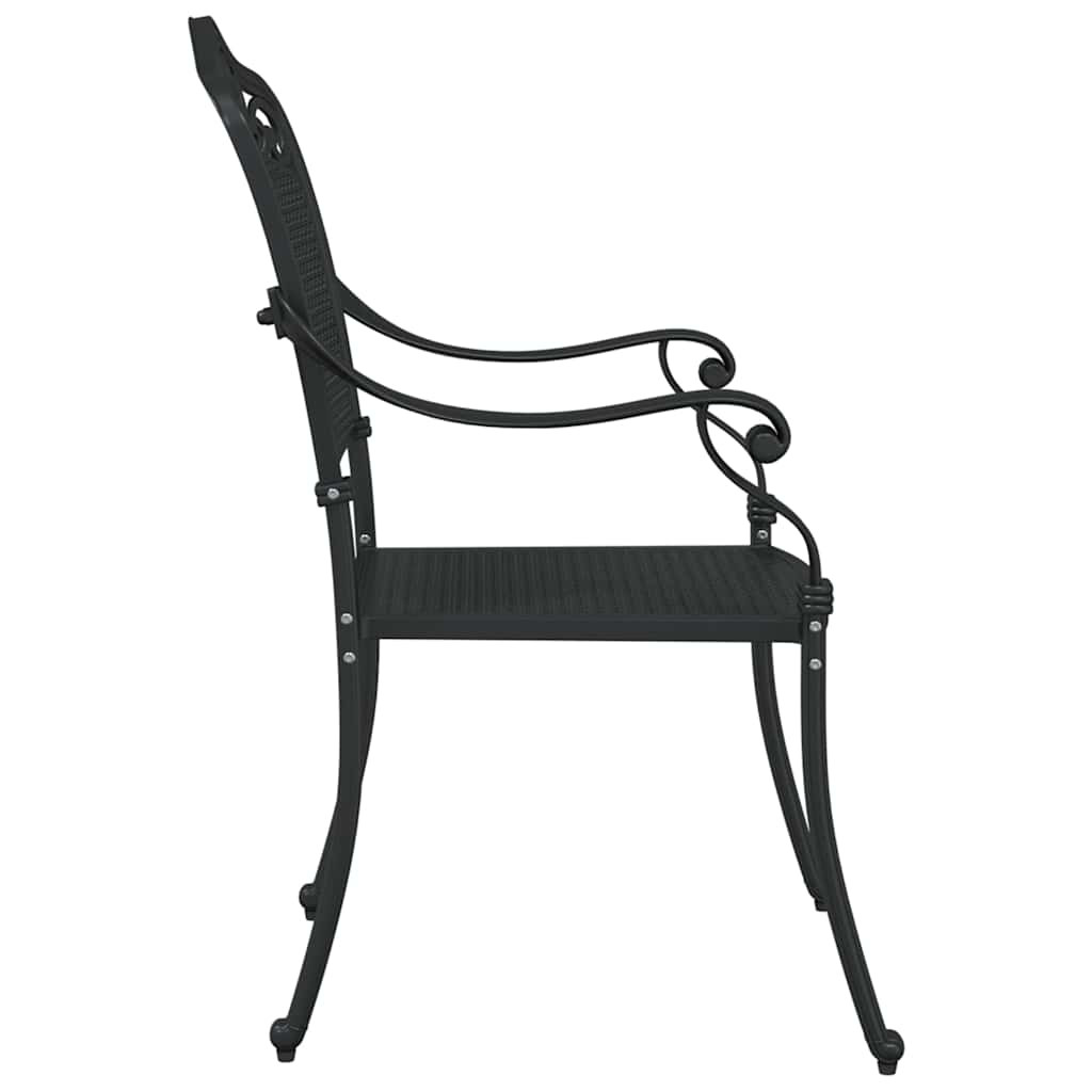 Kerti Szék 2 pcs Fekete 55 x 55 x 92,5cm Alumínium